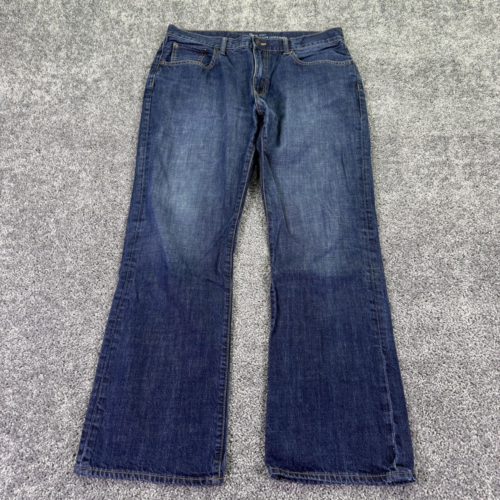 Gap Jeans Mens 36x32 Blue Bootcut Denim Medium Wash Logo Casual City